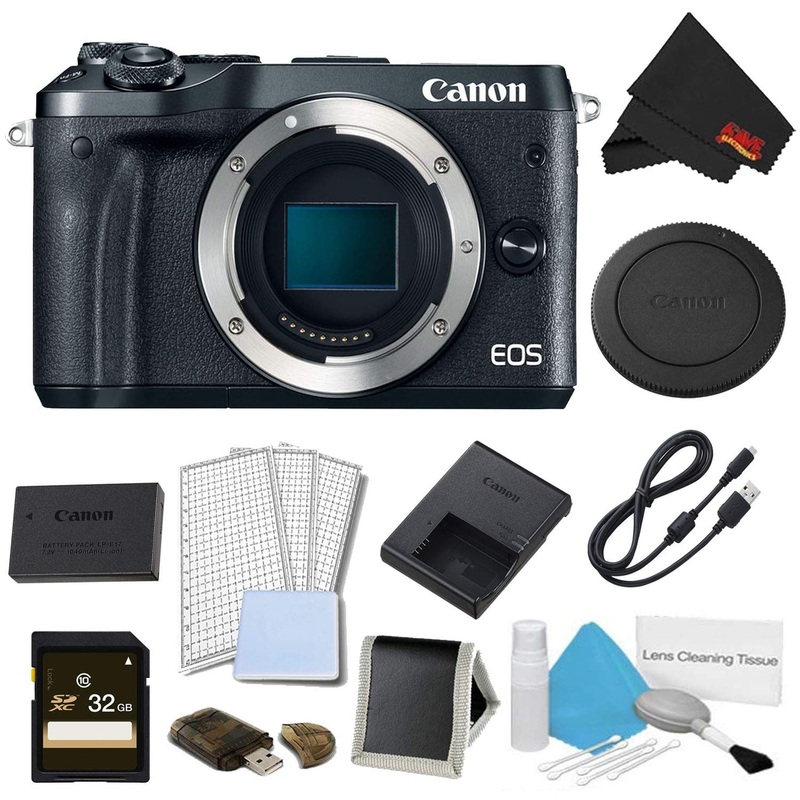 Canon EOS M6 Mirrorless Digital Camera Body Only (Black) Advanced Bundle - International Model
