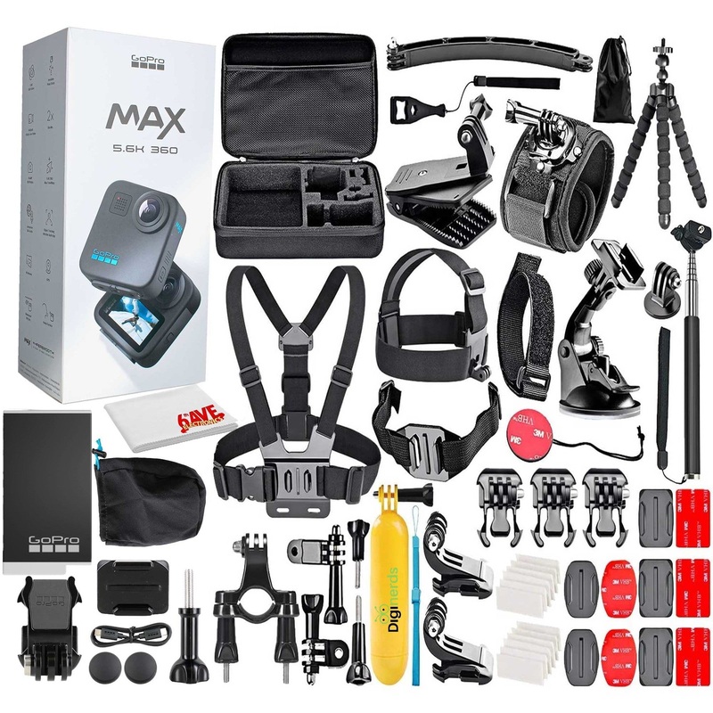 GoPro MAX 360 (2025) Waterproof Action Camera --With 50 Piece Accessory Kit