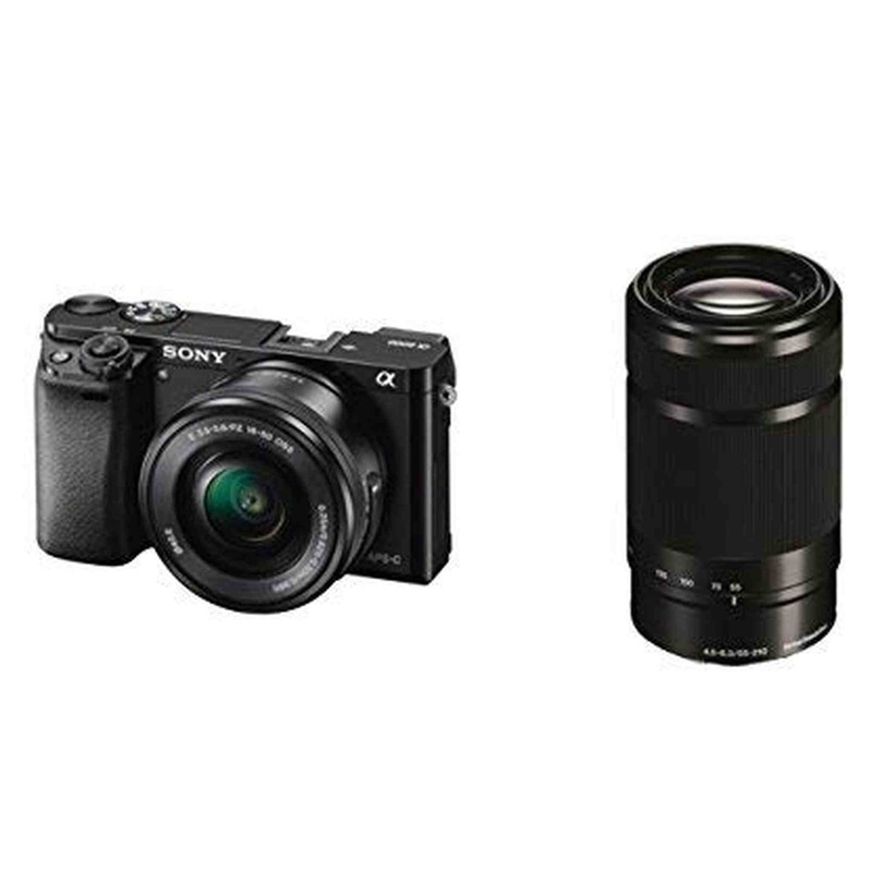 Sony a6000 mirrorless Camera Bundle 16-50mm F3.5-5.6 and 55-210mm F4.5-6.3 Lens, 32GB Card, case (Renewed) - Reconditioned