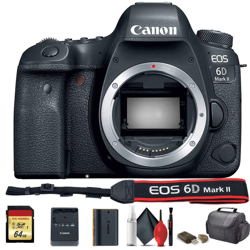 Canon EOS 6D Mark II DSLR Camera (International Model) (1897C002) - Starter Bundle - Reconditioned