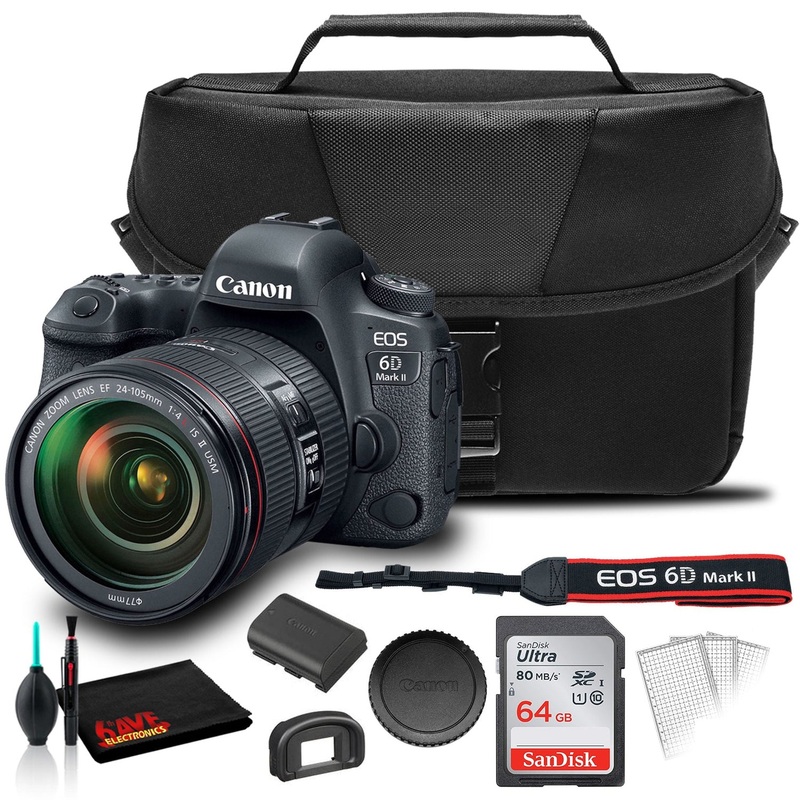 Canon EOS 6D Mark II DSLR Camera with 24-105mm L II Lens +  EOS Bag +  Sandisk Ultra 64GB Card - Reconditioned