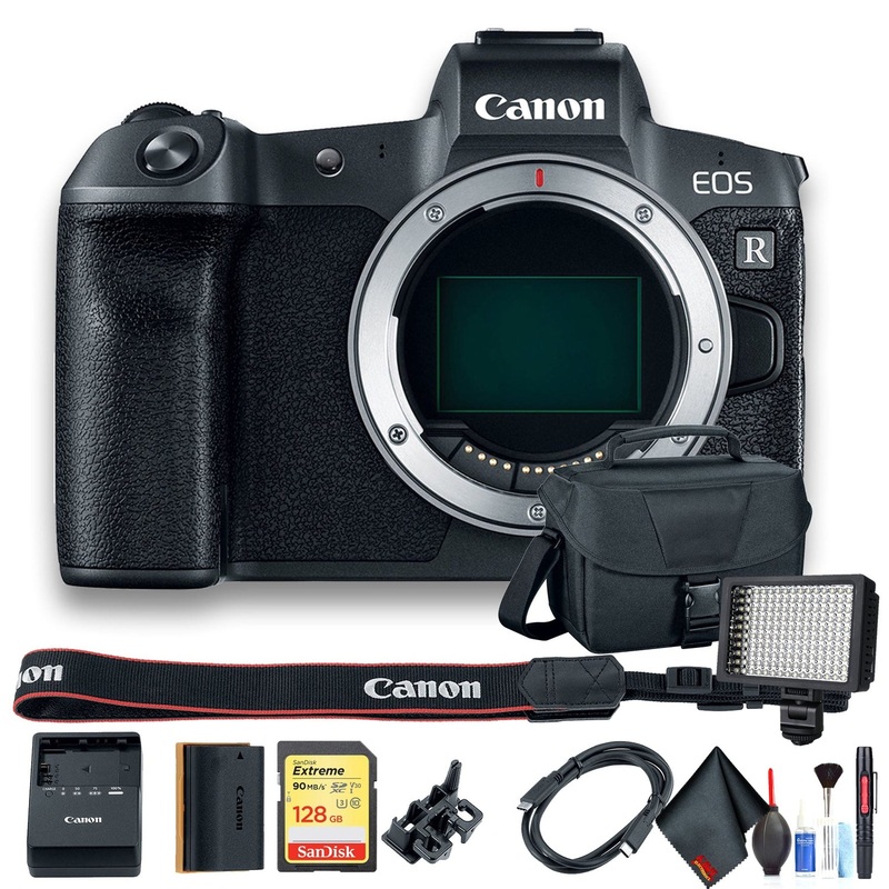 Canon EOS R Mirrorless Digital Camera International Model (3075C002) W/Bag, 128 GB Memory Card, LED Light and More - Reconditioned