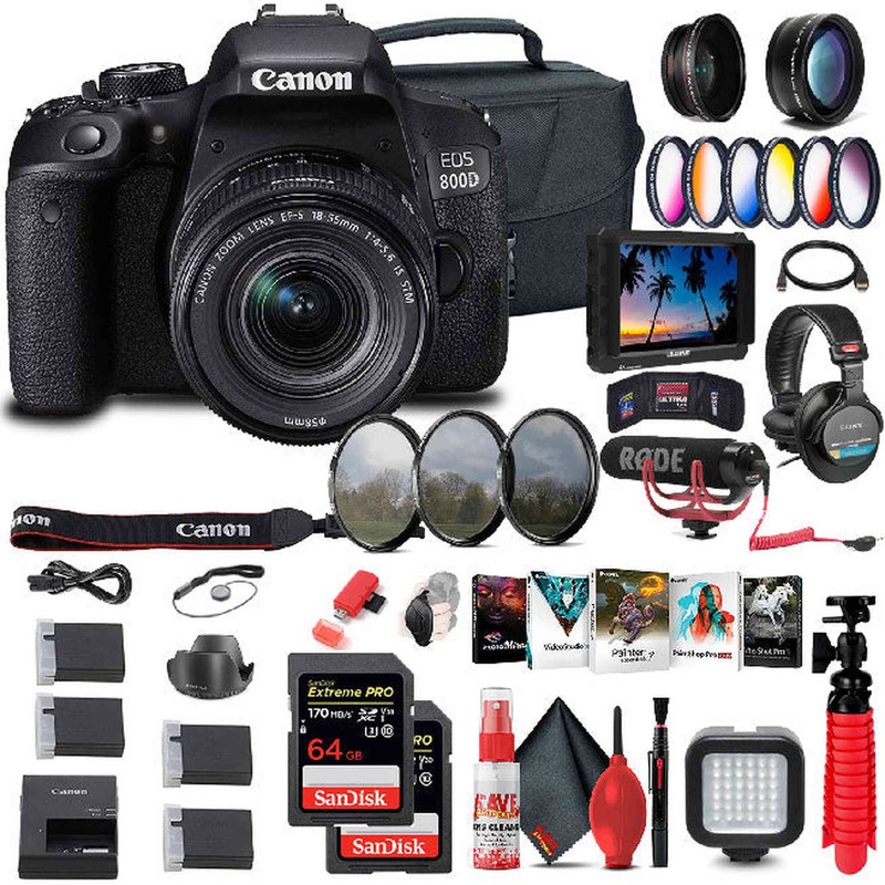 Canon EOS Rebel 800D / T7i DSLR Camera with 18-55 Lens 1895C002 + More - Reconditioned