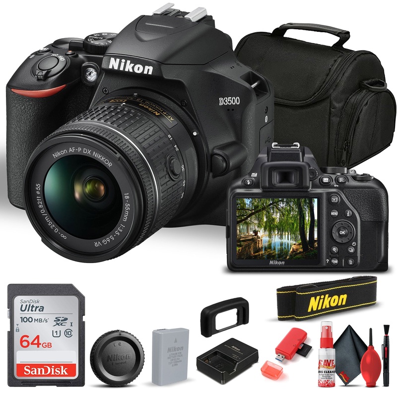 Nikon D3500 DSLR Camera with 18-55mm Lens (1590) Starter Bundle - Reconditioned