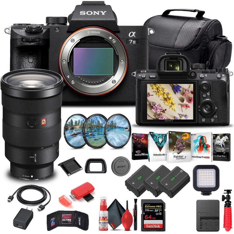 Sony Alpha a7 III Mirrorless Camera W/ Sony FE 24-70mm Lens - Advanced Bundle - Reconditioned