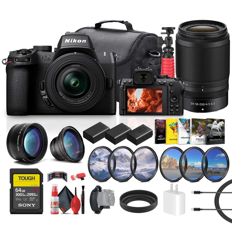 Nikon Z50 II Mirrorless Camera with Nikon Z DX 16-50mm & 50-250mm Lenses + More - Reconditioned