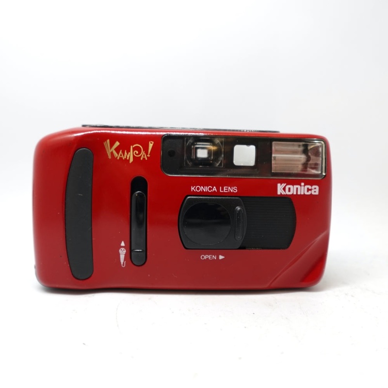 Used Konica Kanpai 35mm Point and Shoot Camera | Red | U9