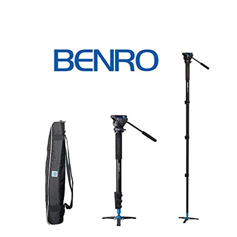Benro Aluminum 4 Series Flip-Lock Video Monopod Kit w/ 3-Foot Articulating Base and S6 Video Head