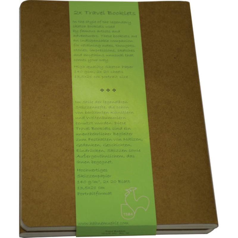 Hahnemhle Travel Booklet | 3.5 x 5.5" Portrait, 20 Sheets, 2-Pack