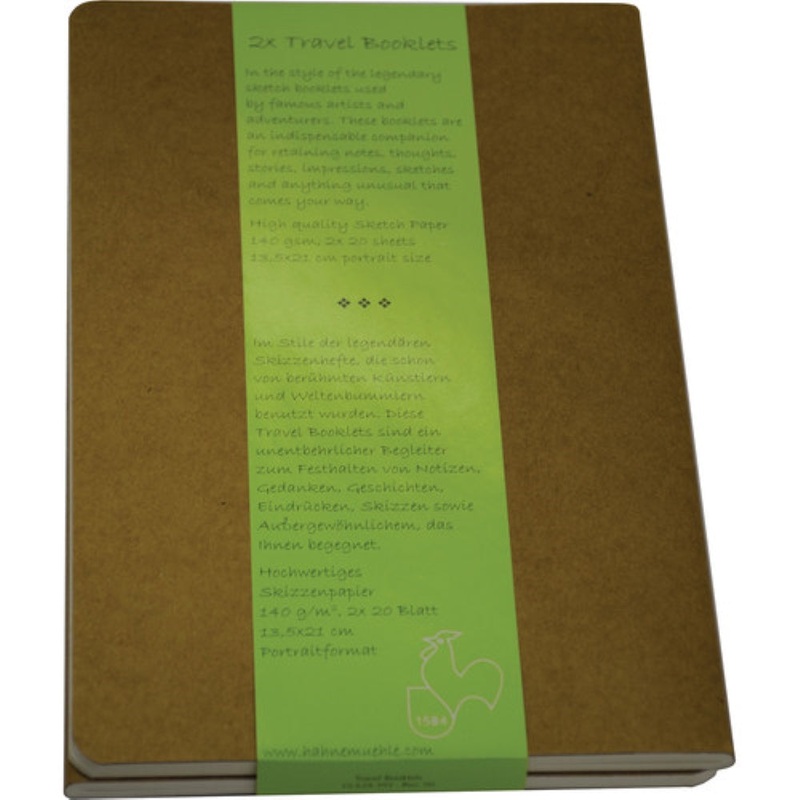 Hahnemhle Travel Booklet | 5.3 x 8.3" Portrait, 20 Sheets, 2-Pack