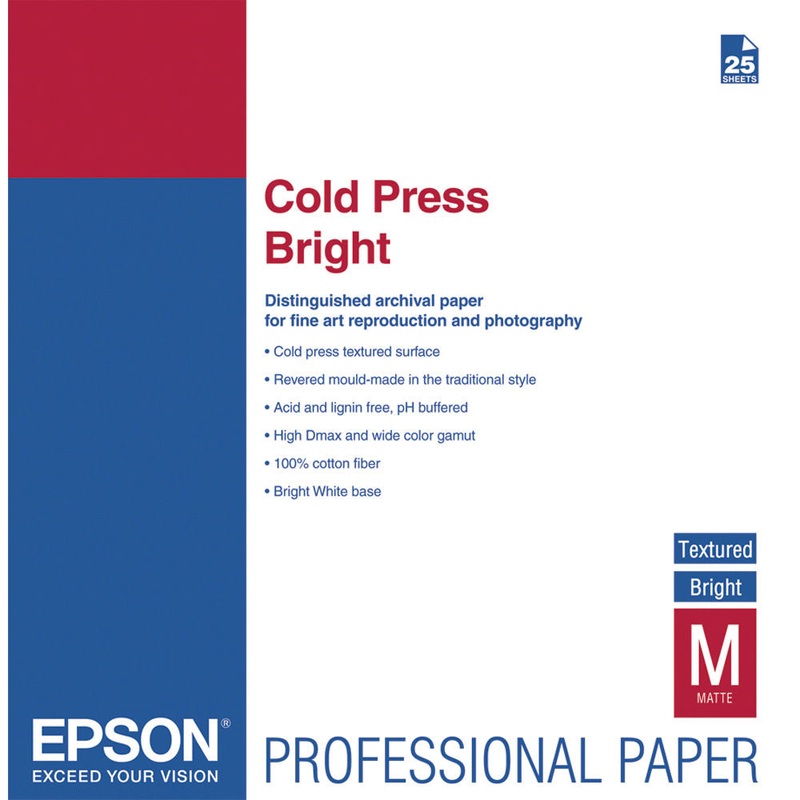 Epson Cold Press Bright Paper | 17 x 22", 25Sheets