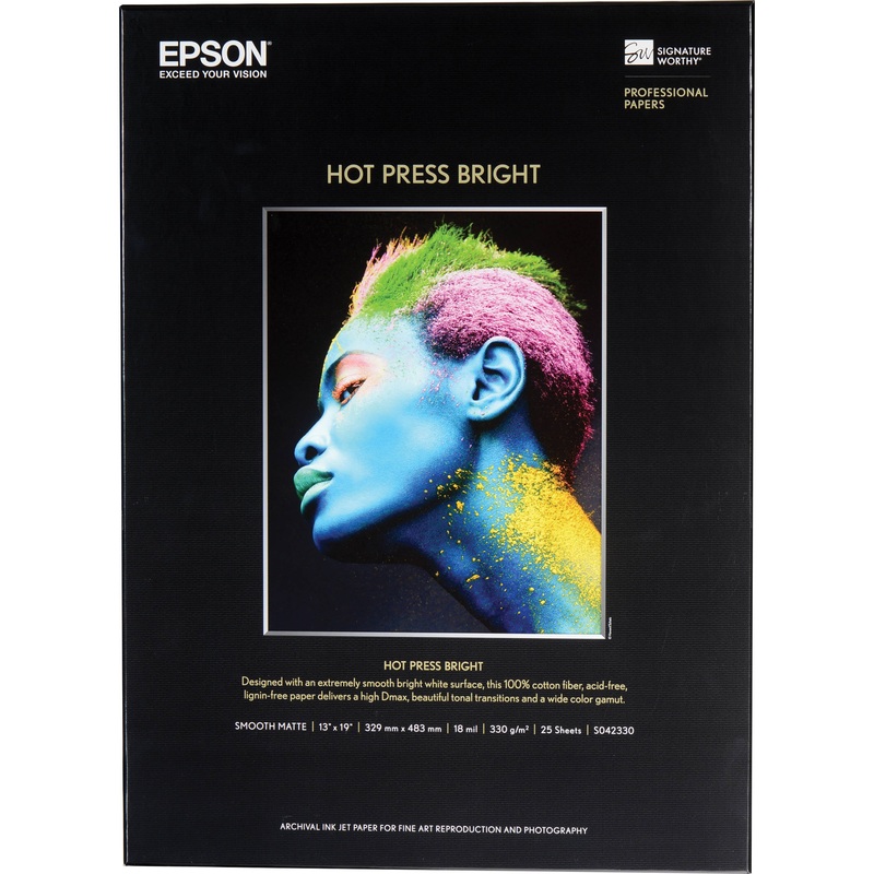 Epson Hot Press Bright Paper | 13 x 19", 25Sheets