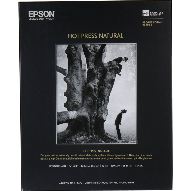 Epson Hot Press Natural Paper | 13 x 19", 25Sheets