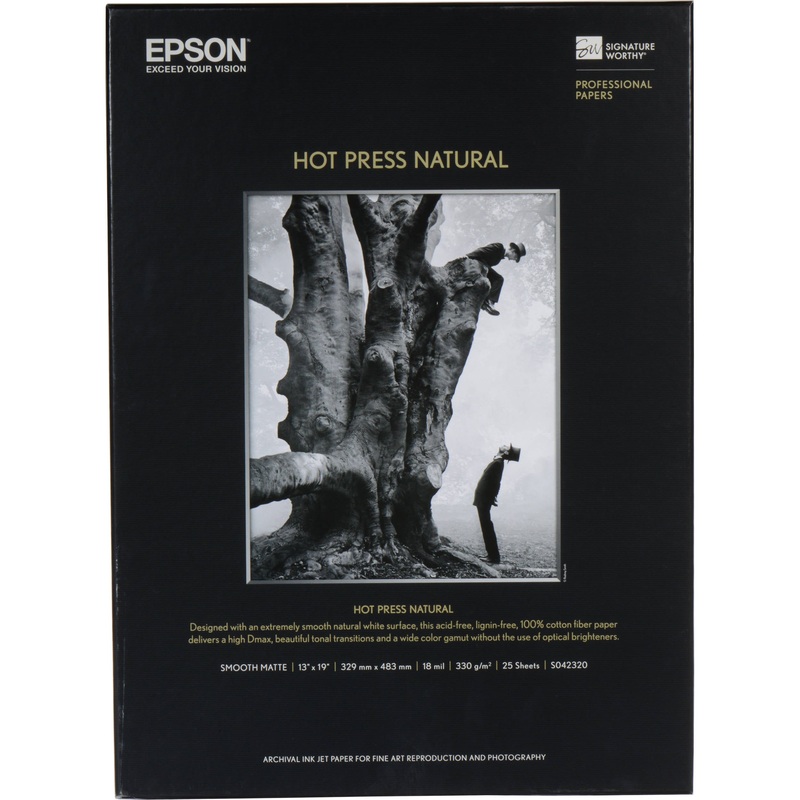Epson Hot Press Natural Paper | 17 x 22", 25Sheets