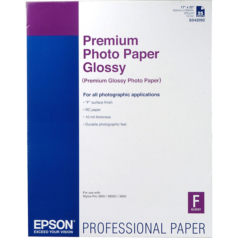 Epson Premium Glossy Photo Paper | 17 x 22", 25Sheets