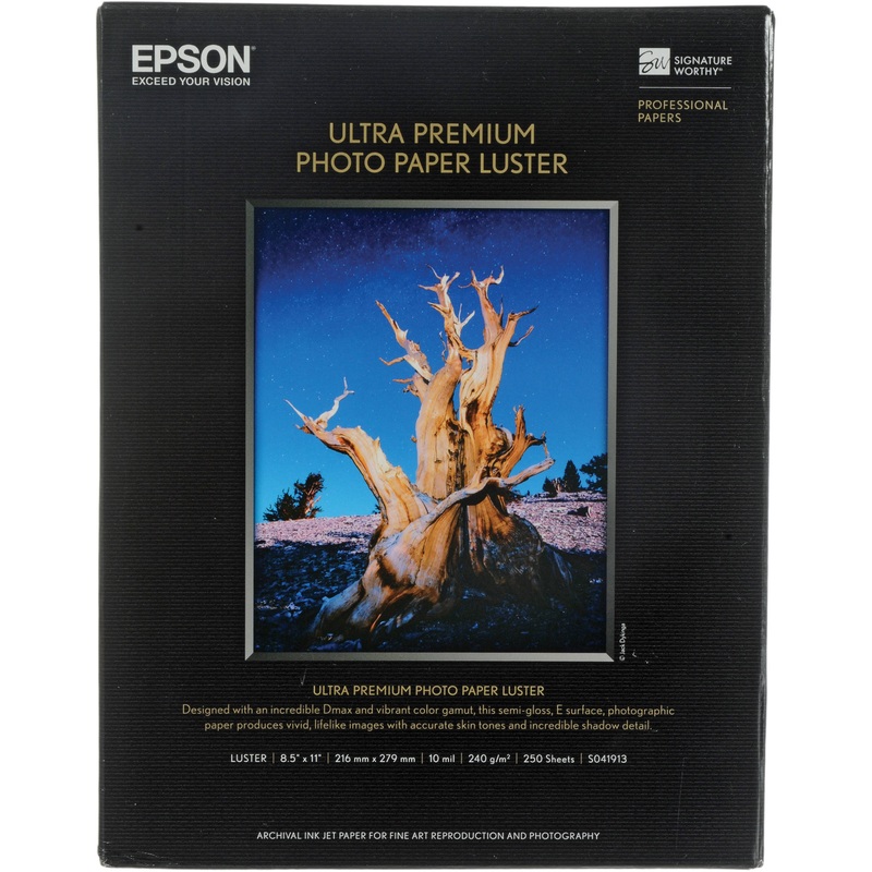 Epson Ultra Premium Luster Photo Paper | 8.5 x 11", 250Sheets
