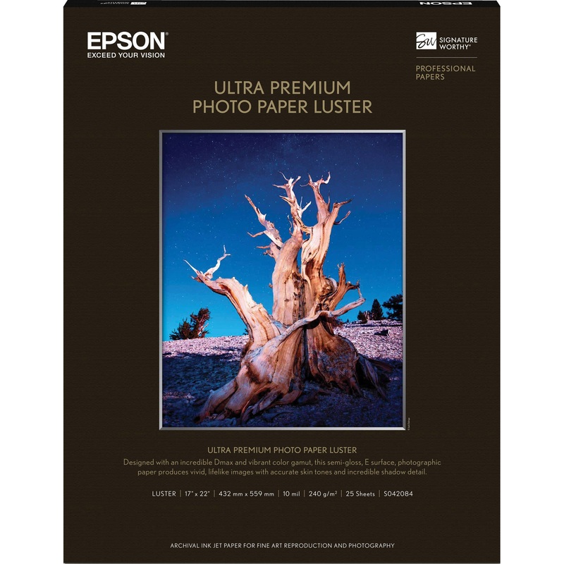 Epson Ultra Premium Photo Paper Luster | 17 x 22", 25Sheets
