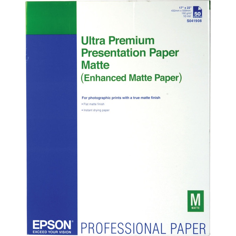 Epson Ultra Premium Presentation Paper Matte | 17 x 22", 50Sheets