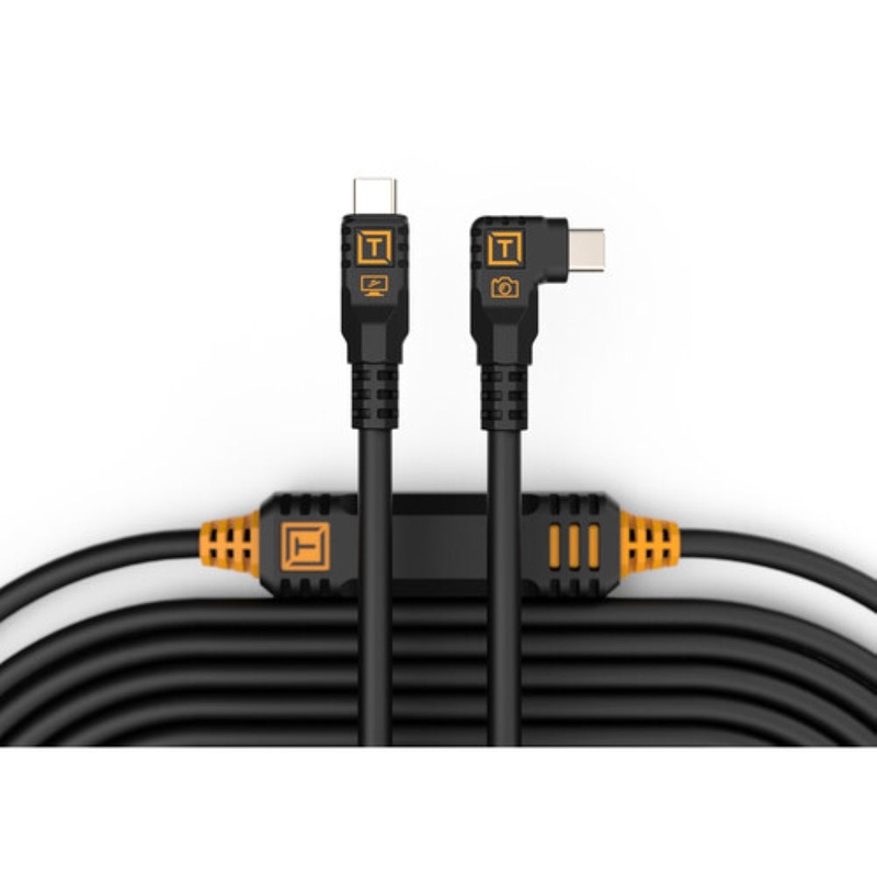 Tether Tools LeverLock & Optima Cable Kit | 15', Non-Reflective Black, Right-Angle