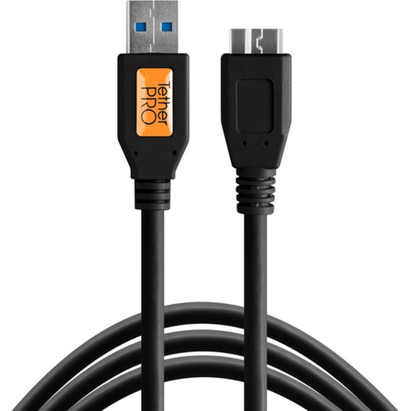 Tether Tools TetherPro USB 3.0 Male Type-A to USB 3.0 Micro-B Cable | 6', Black