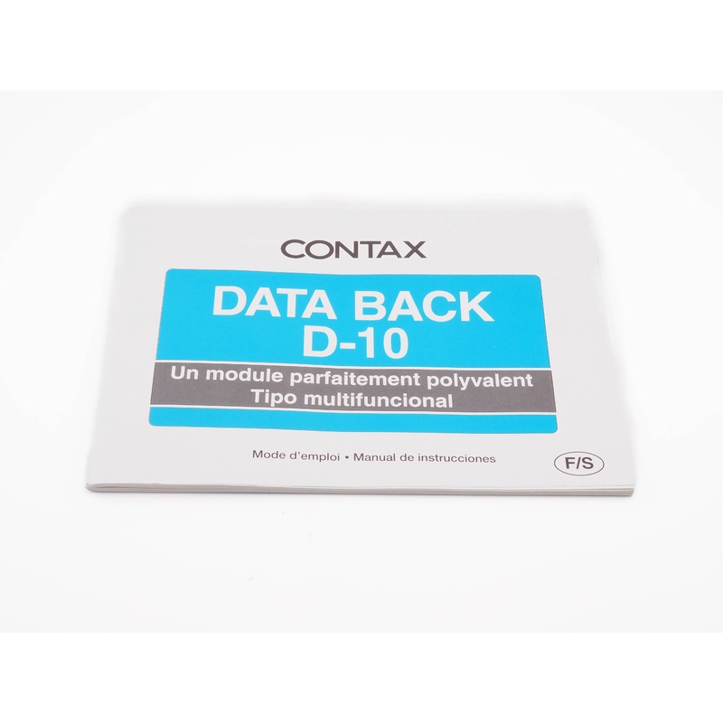 Contax Data Back D-10 Instructions