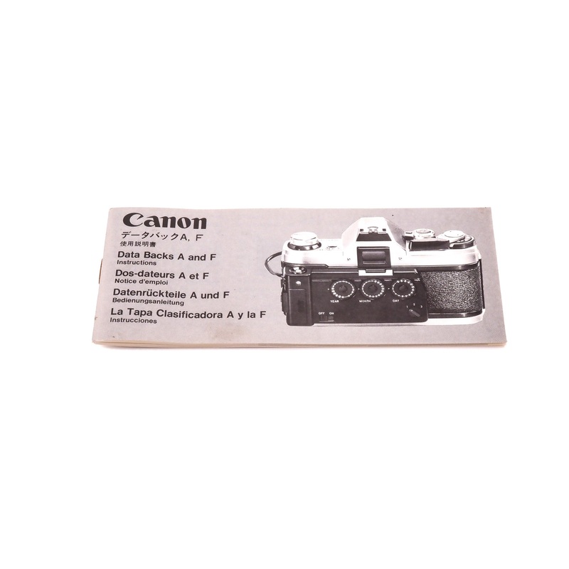 Canon Data Back A and F Instructions