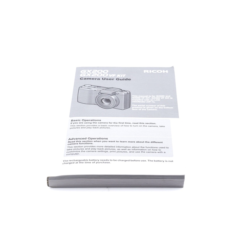 Ricoh GX200 Instructions