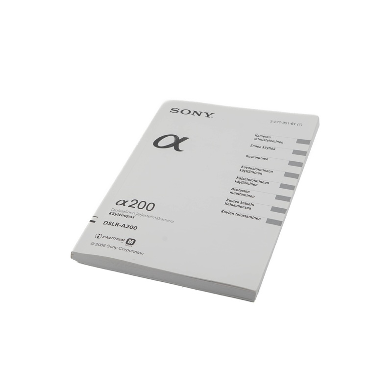 Sony A200 Instructions